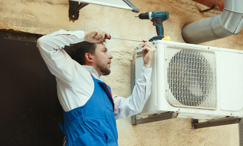 man working on a HVAC