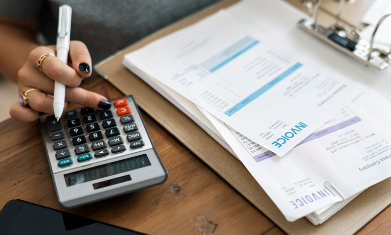 woman calculating bills