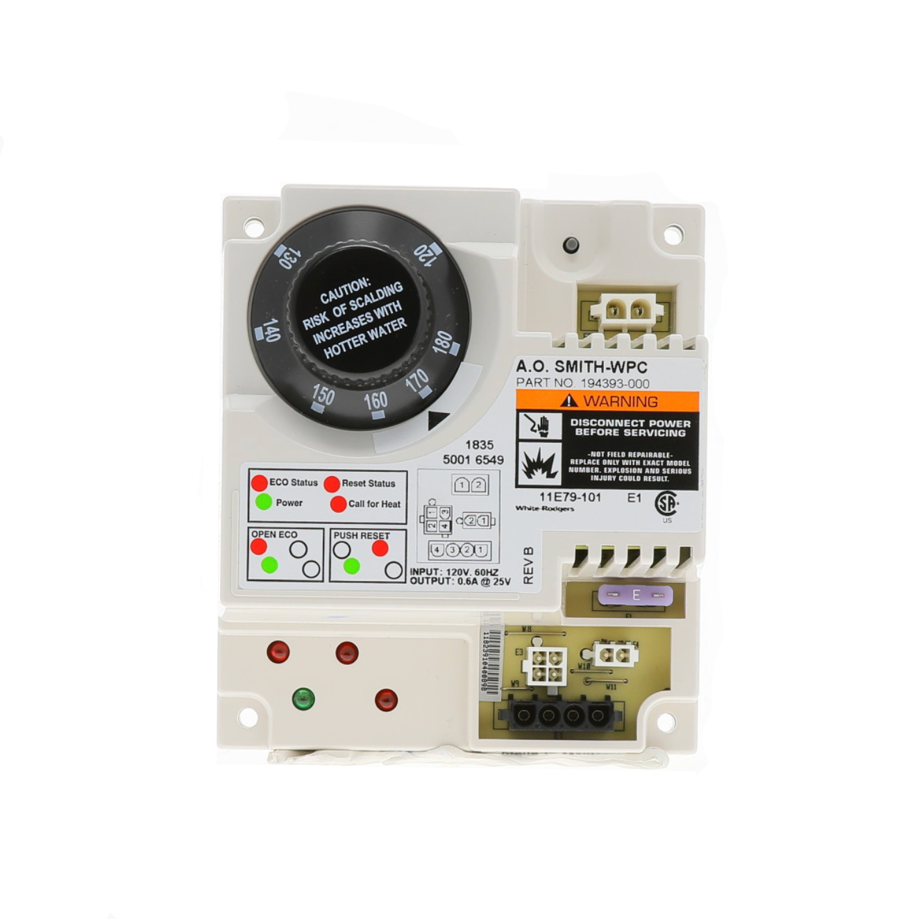 Lochinvar 100109945 Digital Thermostat Top View