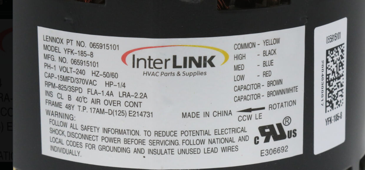 41W50 Motor Label