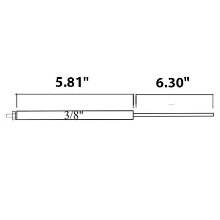 Auburn E5-477A-1-2PK Power Flame Electrode Dimensions