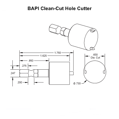 BAPI Clean-Cut Tool Dimensions