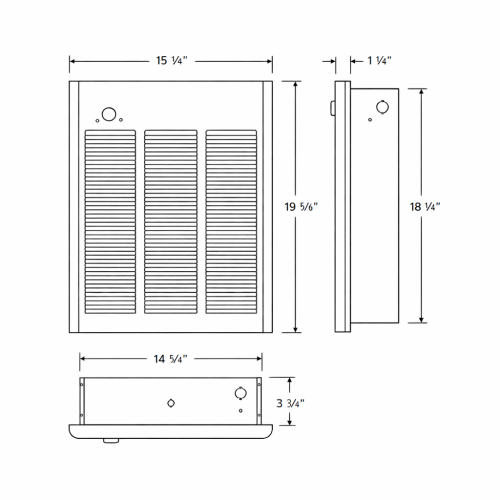 Marley Engineered Products FRA4027F Commercial Fan-Forced Wall Heater Dimension