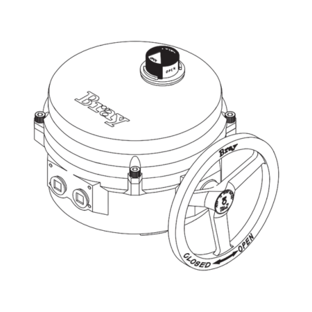 Bray 70E301-113G0536/K Electric Actuator 120V 50/60 Hz 3000 lb-in Illustration