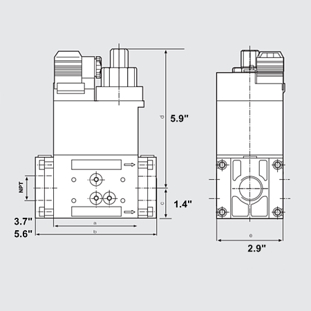 Dungs 224-845 Dual Modular Valve DMV-DLE Dimensions