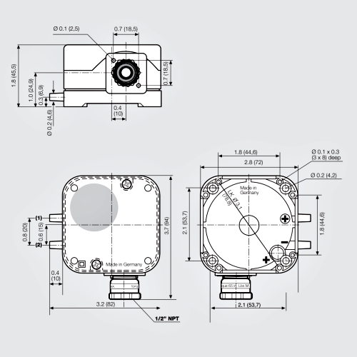 Dungs AA-A2-4 Differential Pressure Switch Dimensions