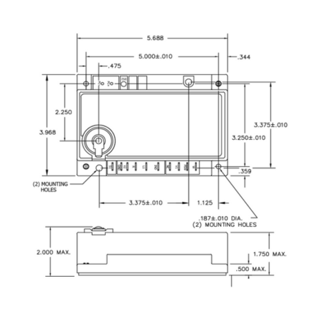 Fenwal 35-615516-111 Microprocessor-Based Direct Spark Ignition Control 24 VAC 50/60 Hz Dimensions