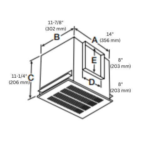 Greenheck SP-A200 Ceiling Exhaust Fan Dimensions