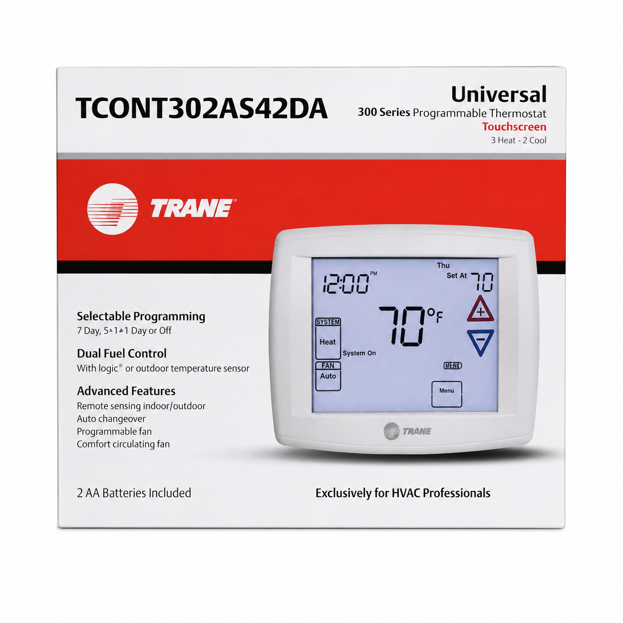 HVAC Professional-Grade, Multi-Stage Digital Touchscreen Thermostat