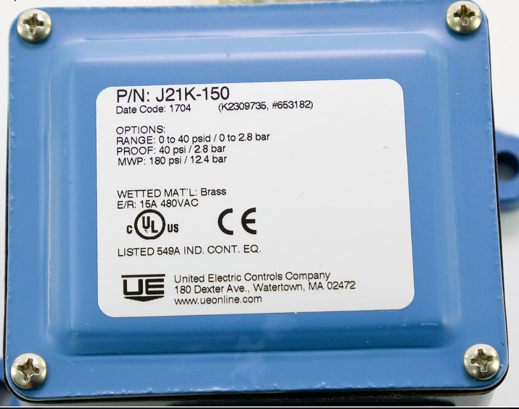 United Electric J21K-150 Switch