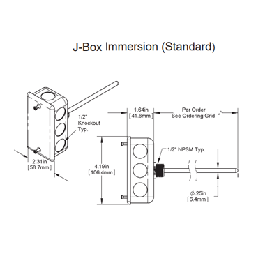 BAPI 1K Immersion Extreme Temperature Sensor with Platinum RTD