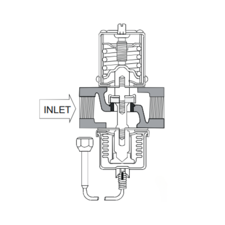 Johnson Controls V46AB-1 Pressure Actuated Water Regulating Valve 1/2" NPT Illustration