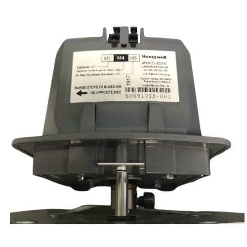 Honeywell ZD6X6TZ Parallel Blade Damper 2-Position Spring Return 24V (6" Length x 6" Height)