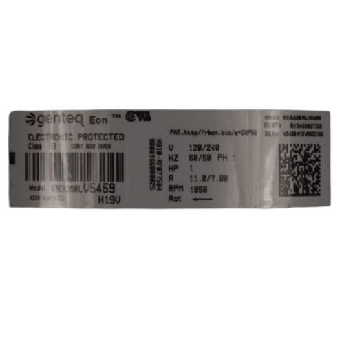Goodman-Amana B13400907GBS 120/240 V 1-Phase 1Spd1 Hp 1050RPM