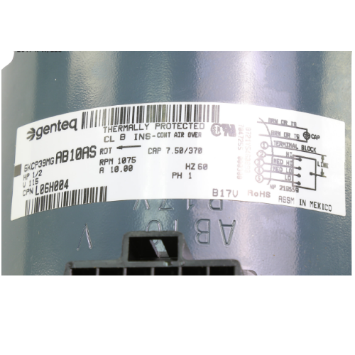 Heil Quaker L06H004 Blower Motor 1/2 HP 115 V 1075 RPM 4-Speed 1-Phase