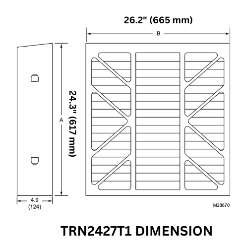 Honeywell Resideo TRN2427T1 Cartridge Filter Dimension