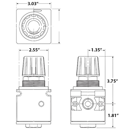 Watts R105-06C Regulator Dimensions