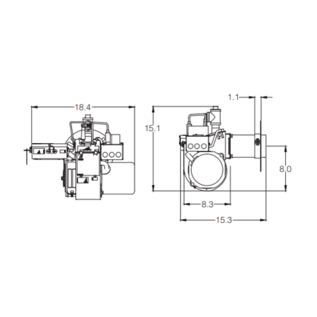 Wayne Combustion 63545-001 EHG Gas Burner Dimension