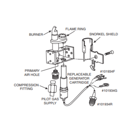White-Rodgers PG9A37JTL22S2 Pilot Generator Parts Illustration
