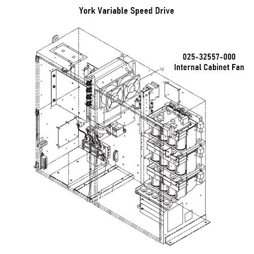 York 025-32557-000 Internal Cabinet Fan for Variable Speed Driver