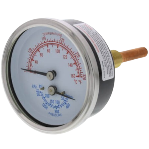 Teledyne Laars RA0079000 Temperature & Pressure Gauge 70-250F 0-225 PSI