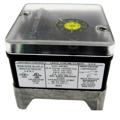 Antunes 8104116102 Low Gas Pressure Switch with 1/4" NPT 5-4" W.C.