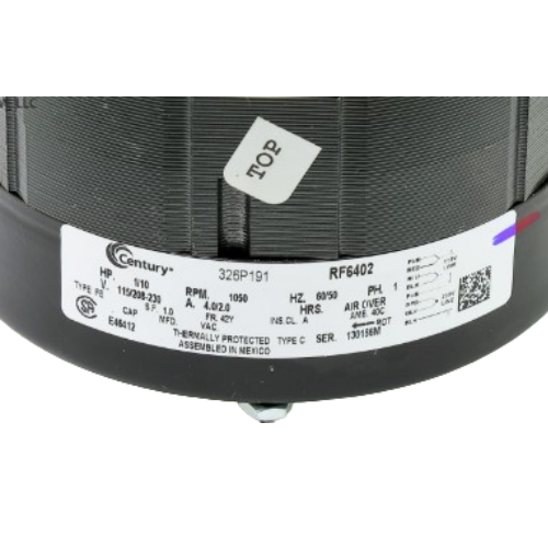 Century Motors RF6402 Blower Motor 1/10HP 115V 208-230V 1050RPM