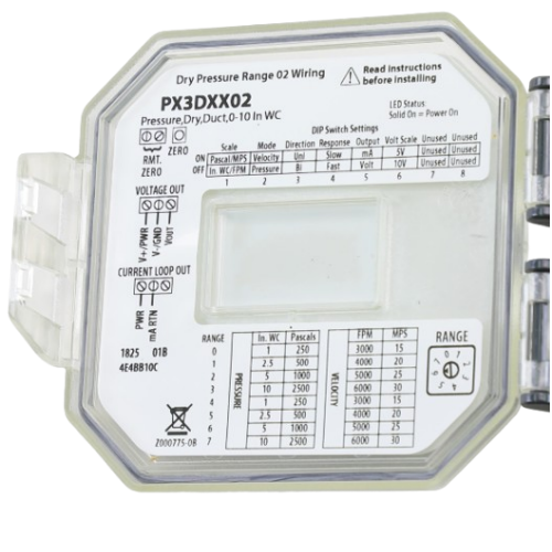 Veris PX3DXX02 Dry Media Differential Pressure/Air Velocity Transducer No Display
