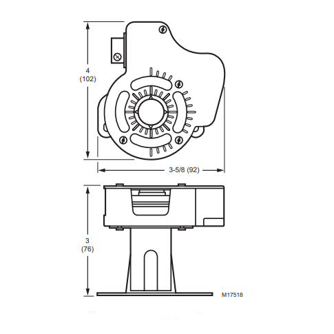 Honeywell 32003532-005 Auxiliary Switch Package Dimension Reference
