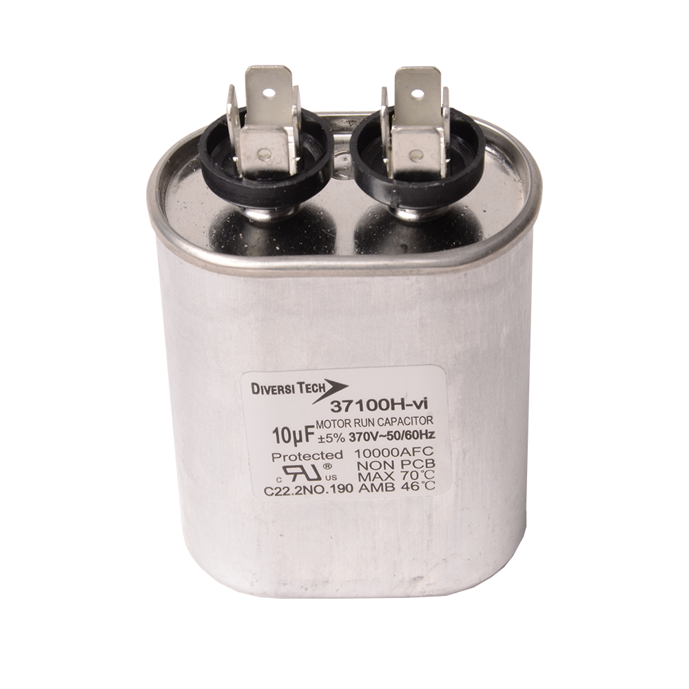 DiversiTech 37100H Single Oval Run Capacitor 10 MFD 370V