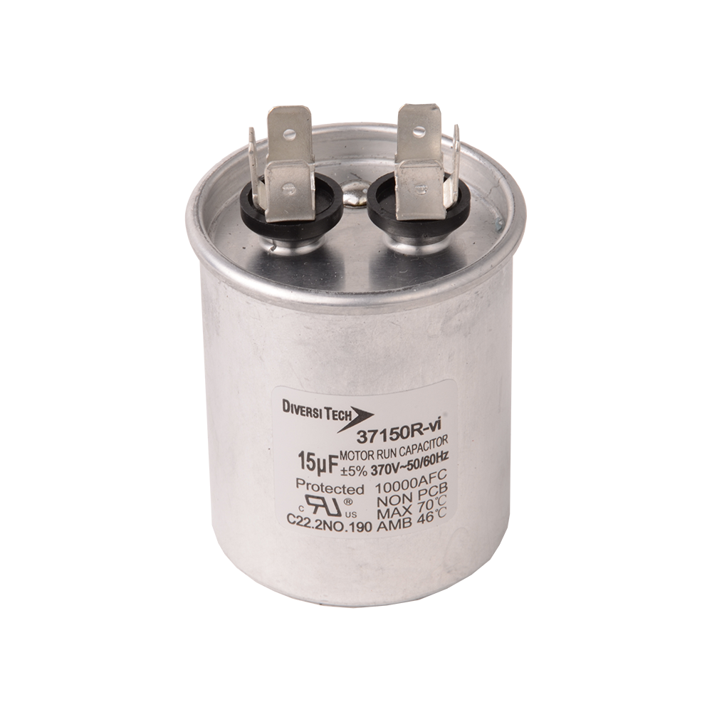 DiversiTech 37150R Single Round Run Capacitor 15 MFD 370V
