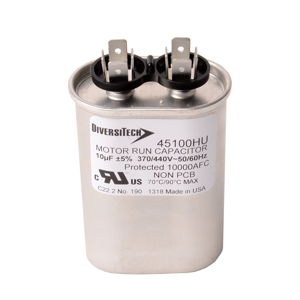 DiversiTech 45100HU Single Oval Run Capacitor 10 MFD 370/440V