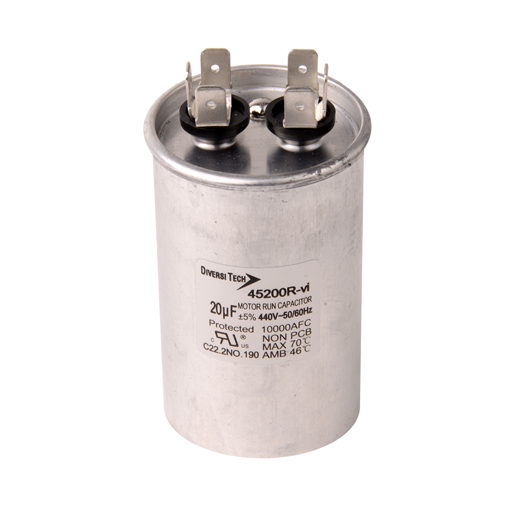DiversiTech 45200R Single Round Run Capacitor 20 MFD 440V