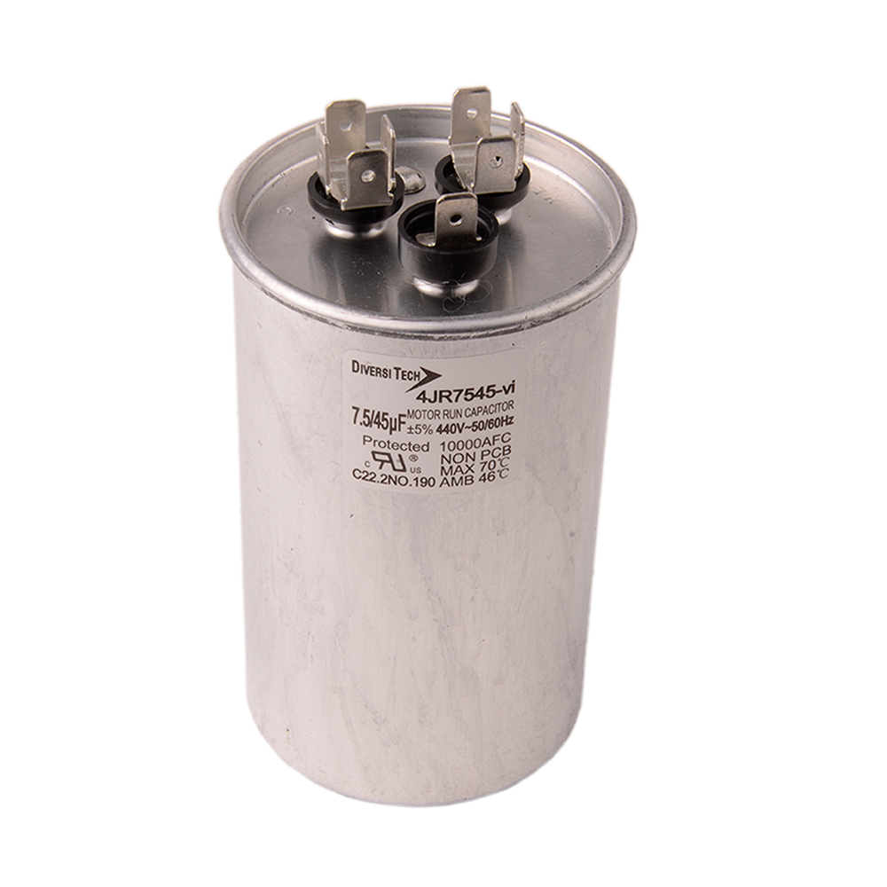 DiversiTech 4JR7545 Dual Round Run Capacitor 45+7.5MFD 440V