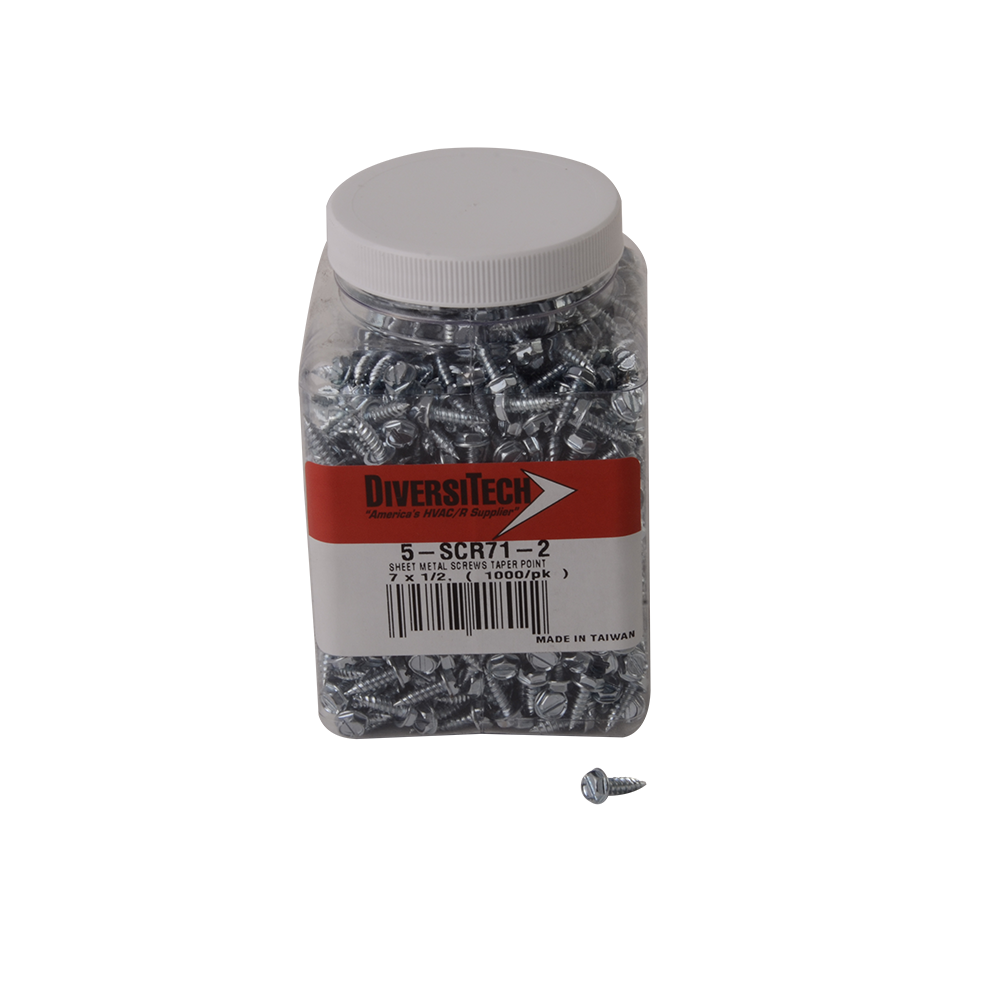 DiversiTech 5-SCR71-2 Screw Sht Met. 7x1/2 Taper Pt.