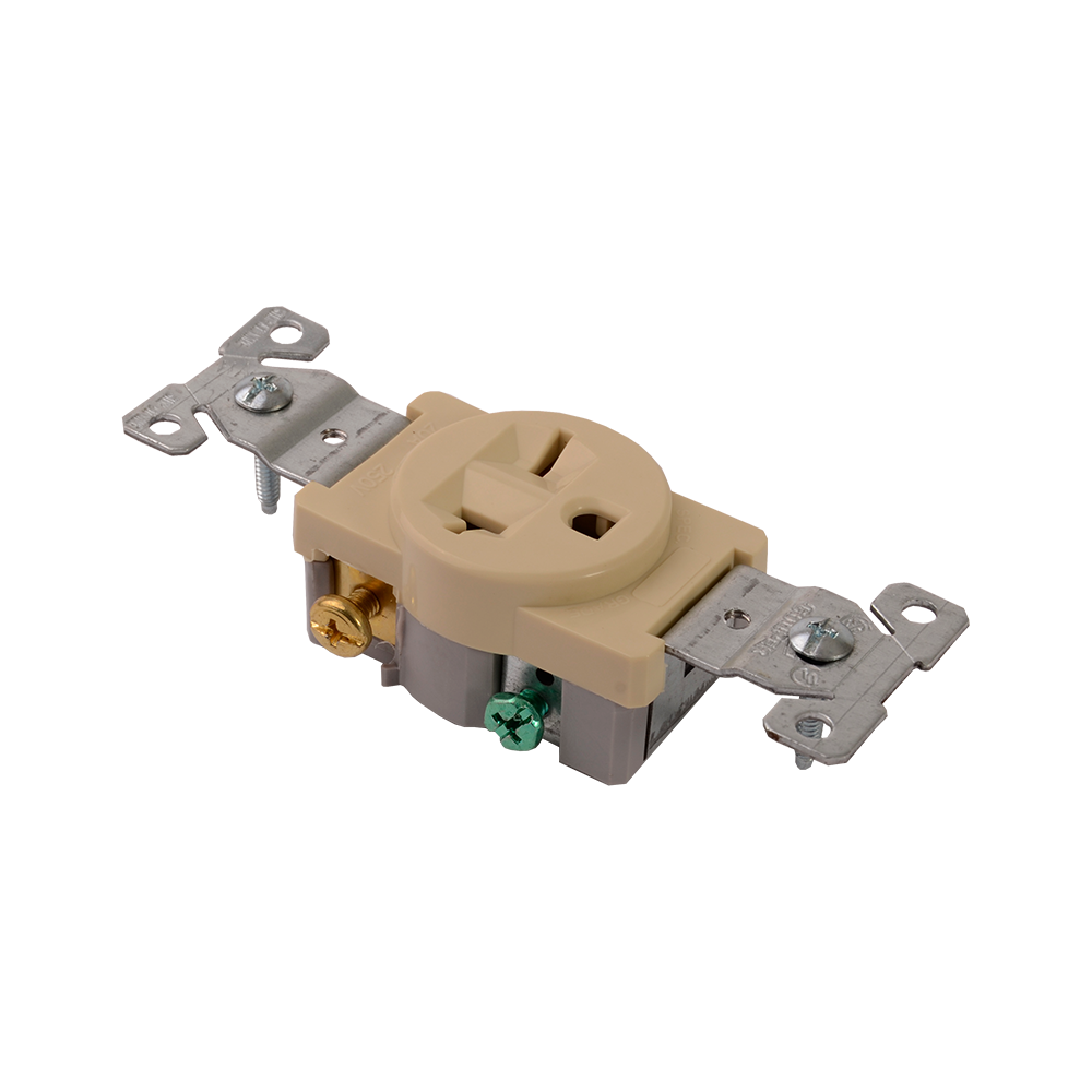 DiversiTech ED1876-I Recept Ivory Single 20A-250V