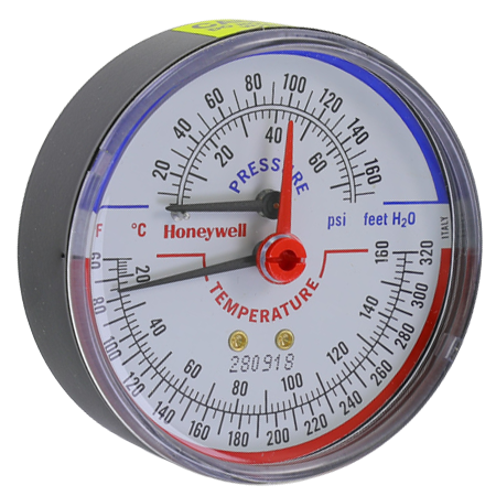 Honeywell TD-090 1/4 NPT 3-1/8 Temperature Gauge Tridicator