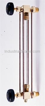 Conbraco 25-501-00 Water Gauge Square Pattern Bronze 1/2" [5/8" x 12" Glass O.D. & Length] Aluminum Wheel Type Standard Gauge with Standard Glass and Rod