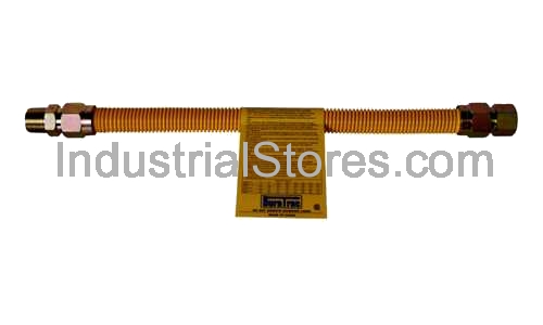 DuraTrac DSC3860V2 Gas Connectors Poly-Coated 3/8 OD Tubing with 3/8 Flare Nuts 60" long 1/2 MIP x 1/2 FIP Angle Valve (Qty of 24)