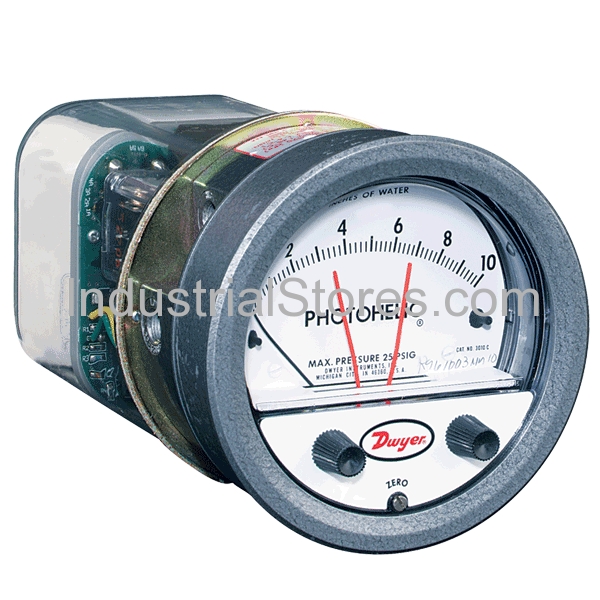 Dwyer A3300-3KPA Photohelic Pressure Switch and Gauge 1.5-0-1.5 CSA