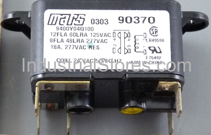 White-Rodgers 90-370 Heavy-Duty Enclosed Fan Relay Type 186 Single Pole Double Throw 24V