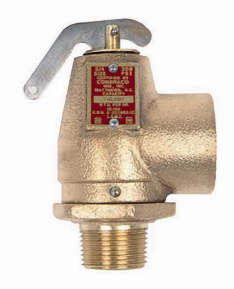 Conbraco 10-104-70 Hot Water Safety Relief Valve 3/4" x 1" 30psi 710000Btu