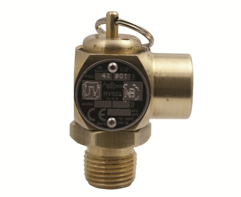 Conbraco 10-512-B50 Steam Safety Valve 1/2" 50psi Brass Finish