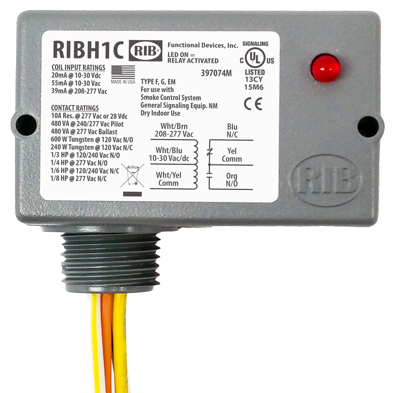 Functional Devices (RIB) RIBH1C Enclosed Pilot Relay