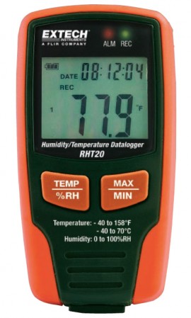 Extech RHT20 Humidity and Temperature Datalogger, -40 to 70&deg;C