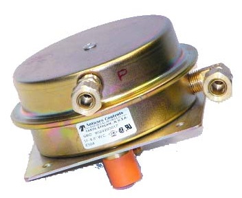 Antunes 8024203017 Air Differential Pressure Switch 1/4" Compression Fitting and 90 degree 1/4" Compression Fitting Connections with FM Approval .0.17-6" W.C.
