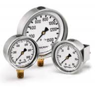 Ashcroft 1001008AL02L-0/160 Stainless Steel Metric Case Commercial Gauge Liquid Filled 4" Dial 1/4" Lower Mount 0-160 PSI
