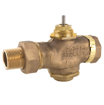 Barber Colman (Schneider Electric) VB-7221-0-4-6 Venta 2-Way Globe Valve Body Brass Trim Union Straight 3/4" NPT Normally Closed 7.5Cv