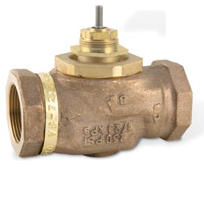 Barber Colman (Schneider Electric) VB-7332-0-4-3 Diverting Valve 3-Way Bronze 5/8" OD SAE Flare 2.2Cv