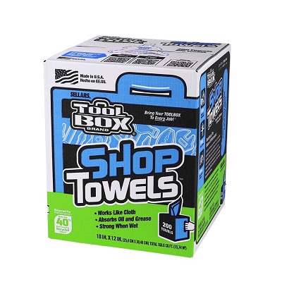 Sellars 55202 TOOLBOX Z400 Blue Shop Towels 200CT (6/Case)